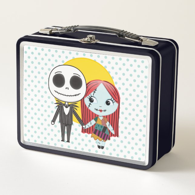Nightmare Before Christmas | Jack & Sally Emoji Metal Lunch Box (Front)
