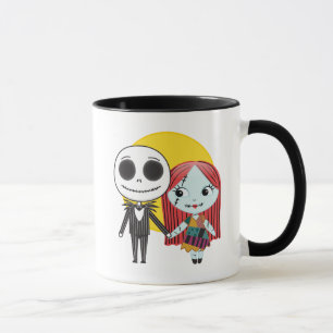 Nightmare Before Christmas Jack & Sally Emoji Mug