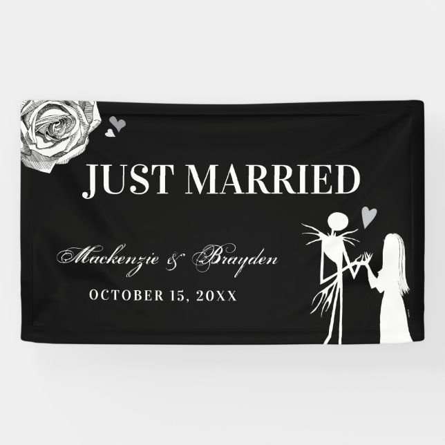Nightmare Before Christmas | Just Married Wedding Banner (Horizontal)