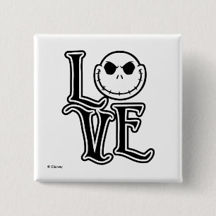Nightmare Before Christmas - LOVE 2 Inch Square Button