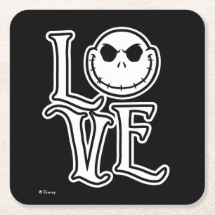 Nightmare Before Christmas - LOVE Square Paper Coaster