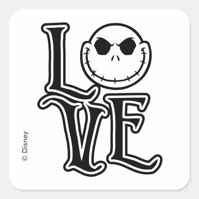 Nightmare Before Christmas - LOVE Square Sticker (Front)