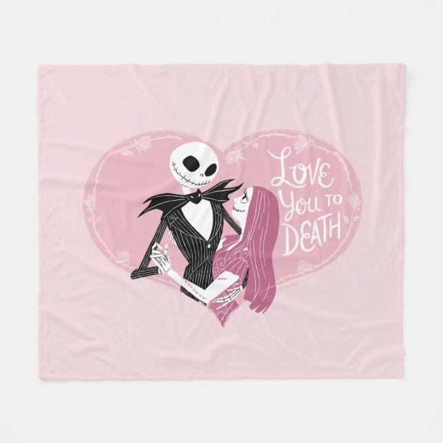 Nightmare Before Christmas | Love You To Death Fleece Blanket (Front (Horizontal))
