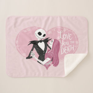 Nightmare Before Christmas   Love You To Death Sherpa Blanket