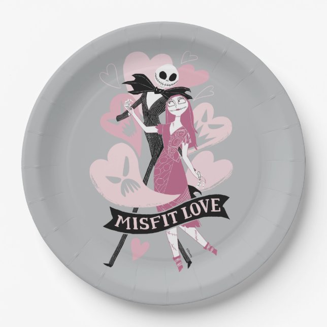 Nightmare Before Christmas | Misfit Love Paper Plate (Front)