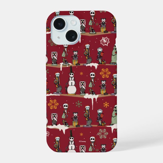 Nightmare Before Christmas Nutcracker Pattern iPhone 15 Case (Back)