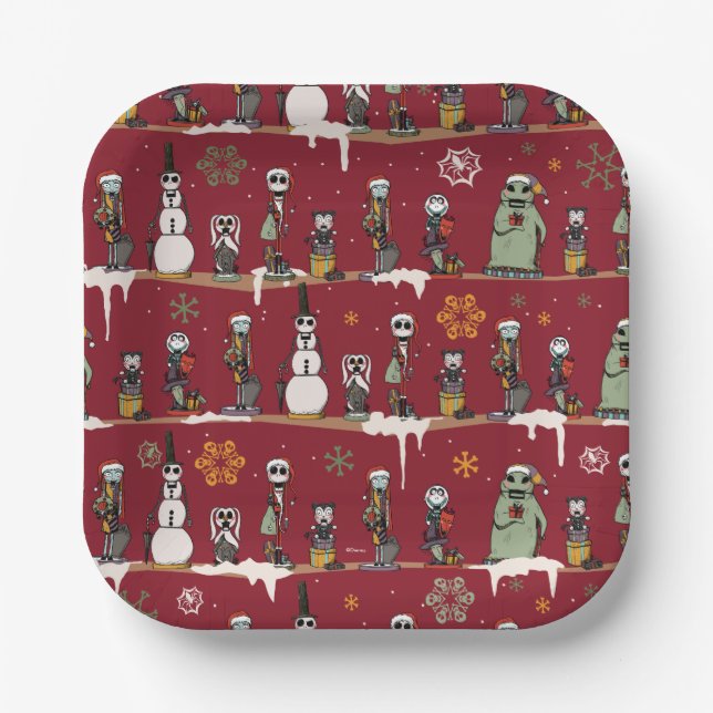 Nightmare Before Christmas Nutcracker Pattern Paper Plate (Front)
