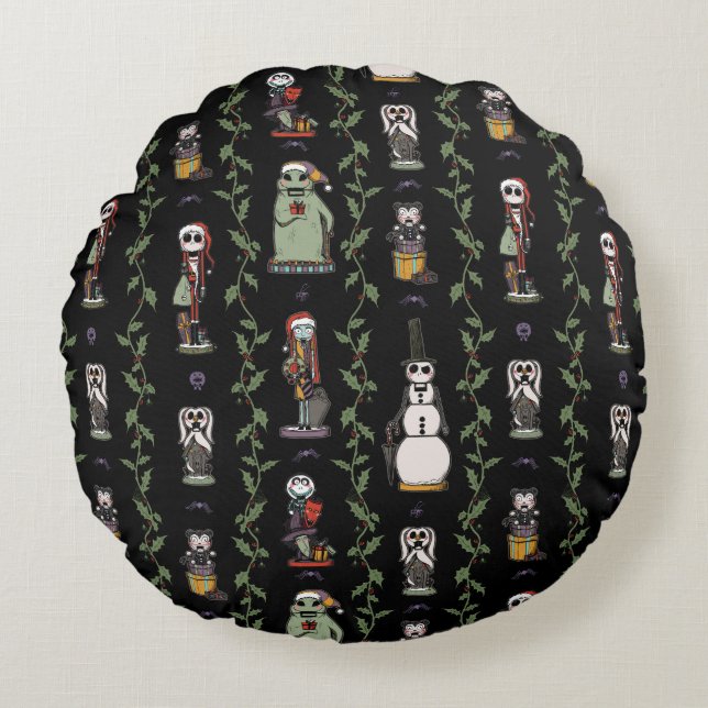 Nightmare Before Christmas | Nutcracker Pattern Round Pillow (Front)