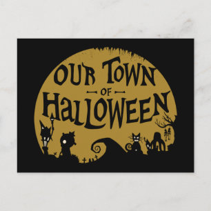 Nightmare Before Christmas   Our Town Of Halloween Holiday Postcard