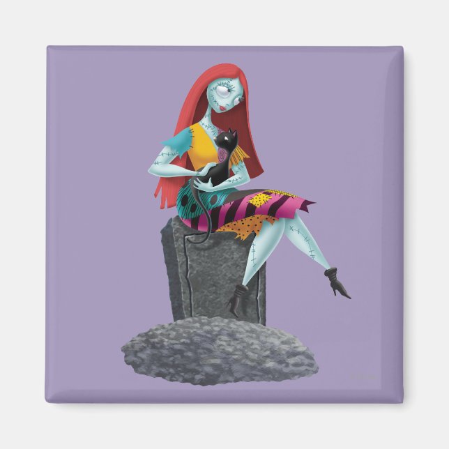 Nightmare Before Christmas | Sally & Cat Sitting Magnet (Front)