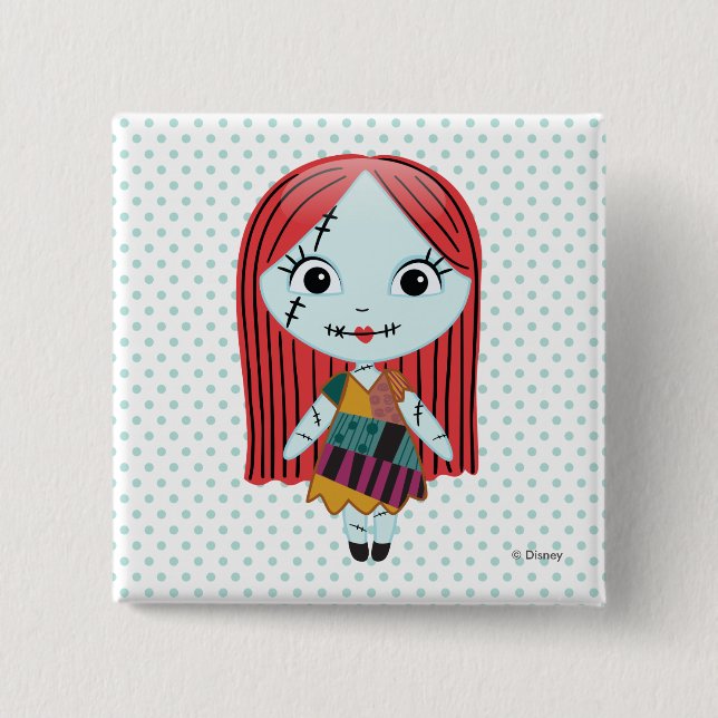 Nightmare Before Christmas | Sally Emoji 2 Inch Square Button (Front)