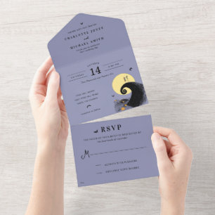 Nightmare Before Christmas Wedding All In One Invitation
