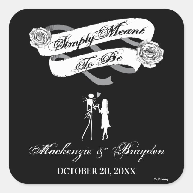 Nightmare Before Christmas - Wedding Square Sticker (Front)