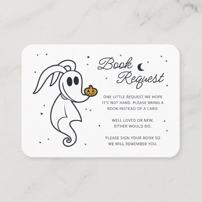 Nightmare Before Christmas - Zero Book Request Place Card (Front)