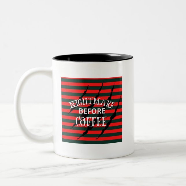 Nightmare Before Coffee Two-Tone Coffee Mug (Left)