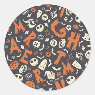 Nightmare Character Toss Pattern Classic Round Sticker