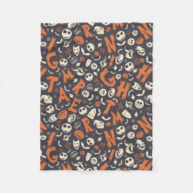 Nightmare Character Toss Pattern Fleece Blanket (Front)