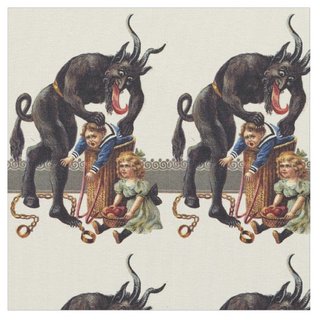 nightmare christmas krampus fabric (Close Up)