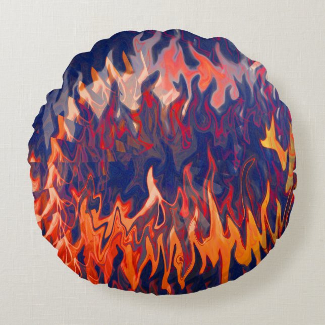 Nightmares from a firefighter....... round pillow (Front)