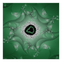 Nightmares | Green and White Fractal Art
