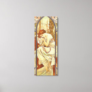 Night's Rest Vintage Nouveau by Alphonse Mucha Canvas Print