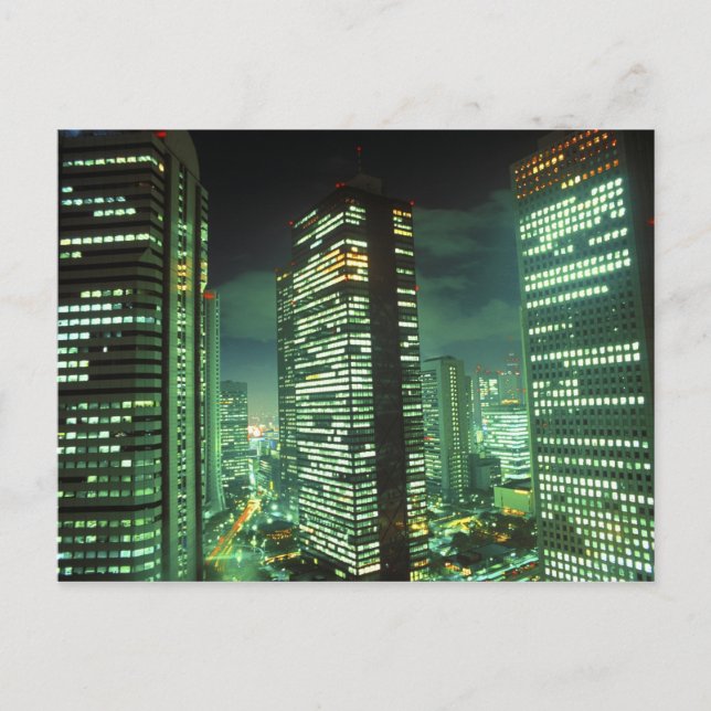 Nightscape, Shinjuku, Tokyo, Japan Postcard (Front)