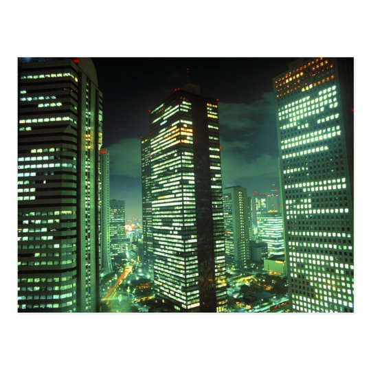 Nightscape, Shinjuku, Tokyo, Japan Postcard