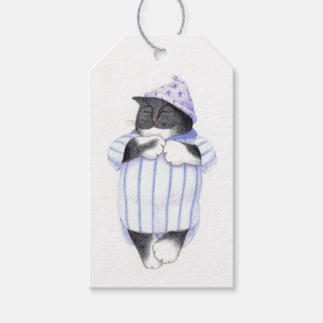 NIGHTSHIRT CAT Gift Tags (Front)