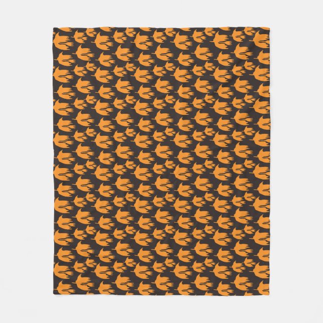 Nighttime Broom Ride - seamless Halloween pattern Fleece Blanket (Front)