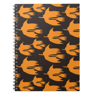 Nighttime Broom Ride - seamless Halloween pattern Notebook