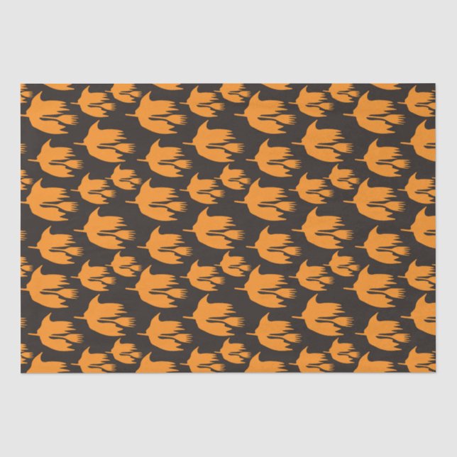 Nighttime Broom Ride - seamless Halloween pattern Tissue Paper (Front)