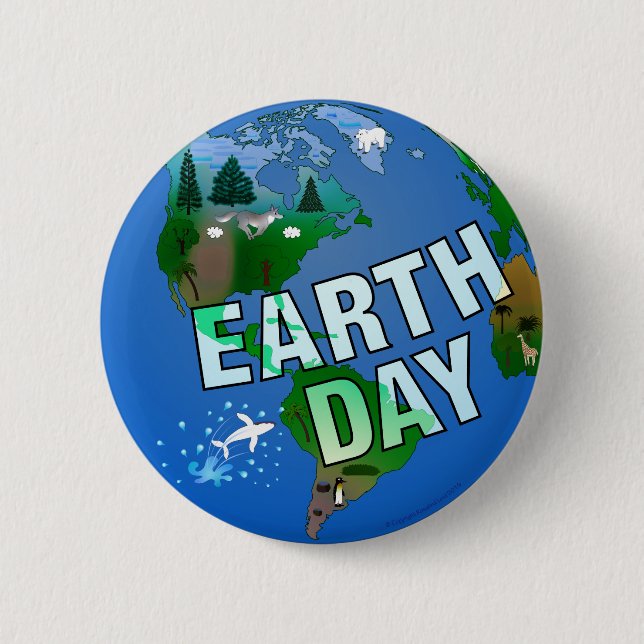 Nighttime Earth Day 2 Inch Round Button (Front)