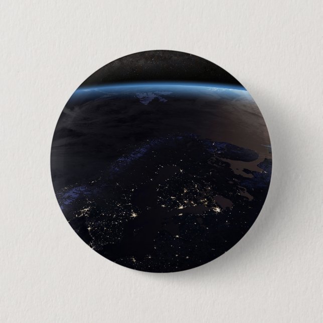 Nighttime Far Northern Europe 2 Inch Round Button (Front)
