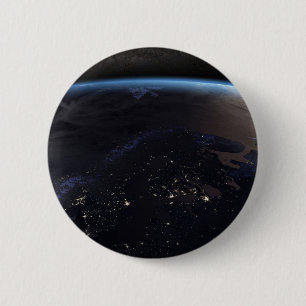 Nighttime Far Northern Europe 2 Inch Round Button