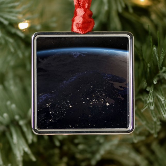 Nighttime Far Northern Europe Metal Ornament (Tree)