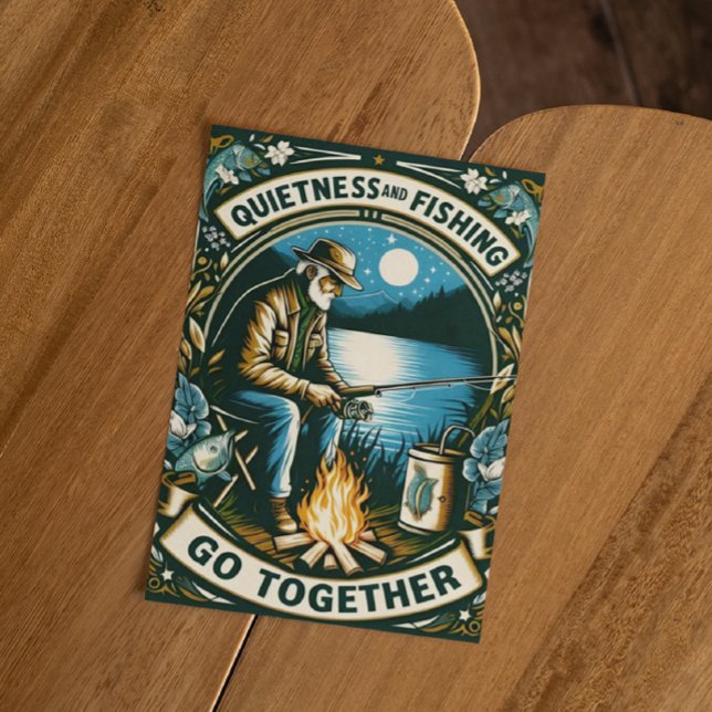 Nighttime Fishing And A Campfire Postcard (Creator Uploaded)