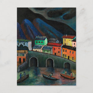 Nighttime Fishing in Ascona Postcard