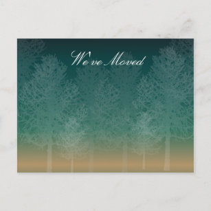 Nighttime Forest We've Moved Announcement Postcard