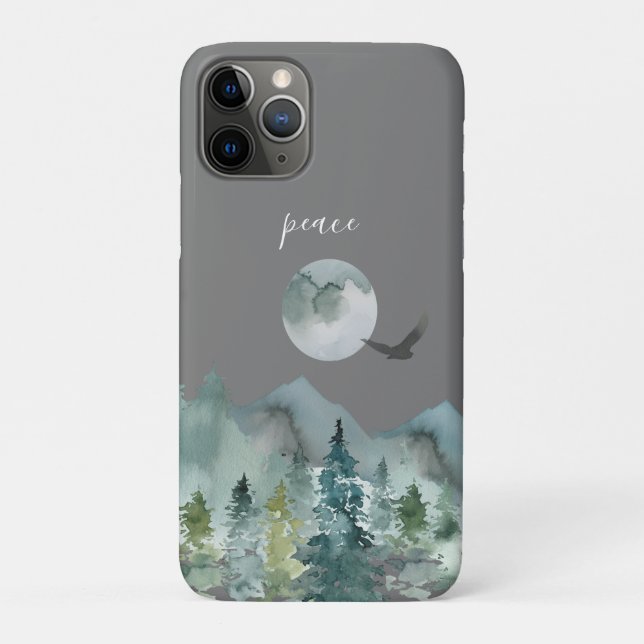 Nighttime Mountain Landscape Peace Case-Mate iPhone Case (Back)