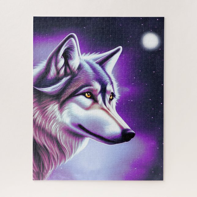 Nighttime Mystical Wolf  Jigsaw Puzzle (Vertical)
