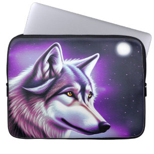 Nighttime Mystical Wolf Laptop Sleeve