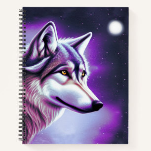 Nighttime Mystical Wolf Notebook