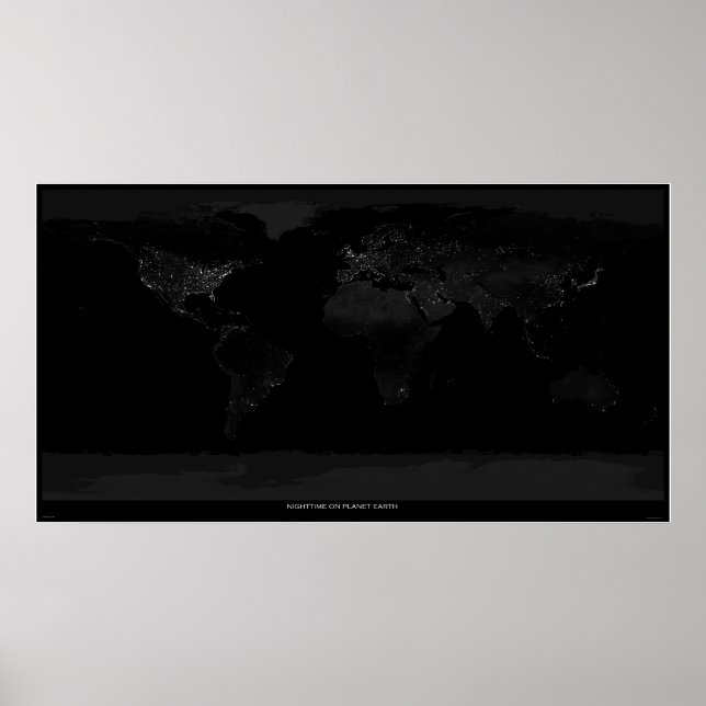 Nighttime on Planet Earth Poster (Front)
