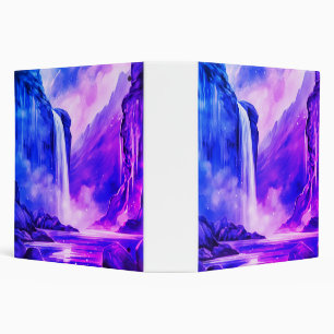 nighttime waterfall mountain view binder