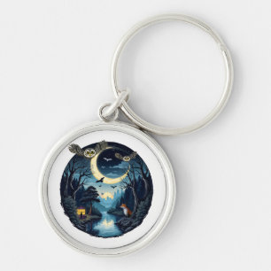 Nighttime Wildlife Wonders Design Keychain