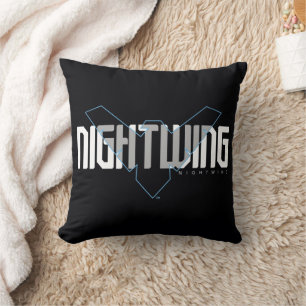 Nightwing Hi-Tech Name Graphic Throw Pillow
