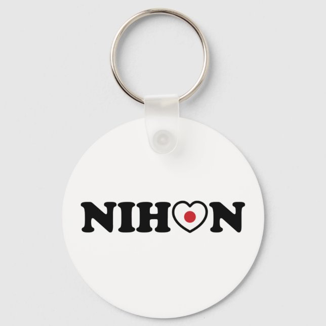 Nihon Love Heart Flag Keychain (Front)