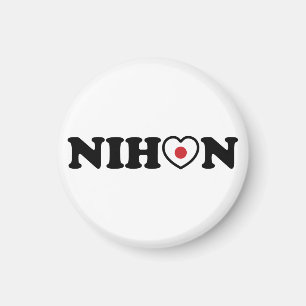 Nihon Love Heart Flag Magnet