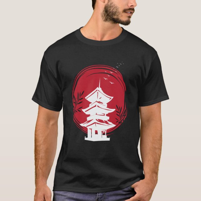 Nihon Temple Japan and Japanese T-Shirt (Front)