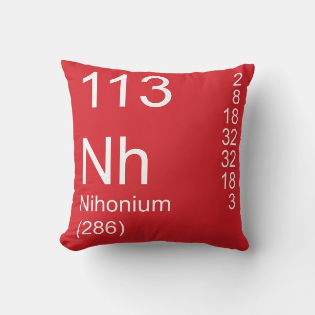 Nihonium Throw Pillow (Front)